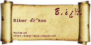 Biber Ákos névjegykártya